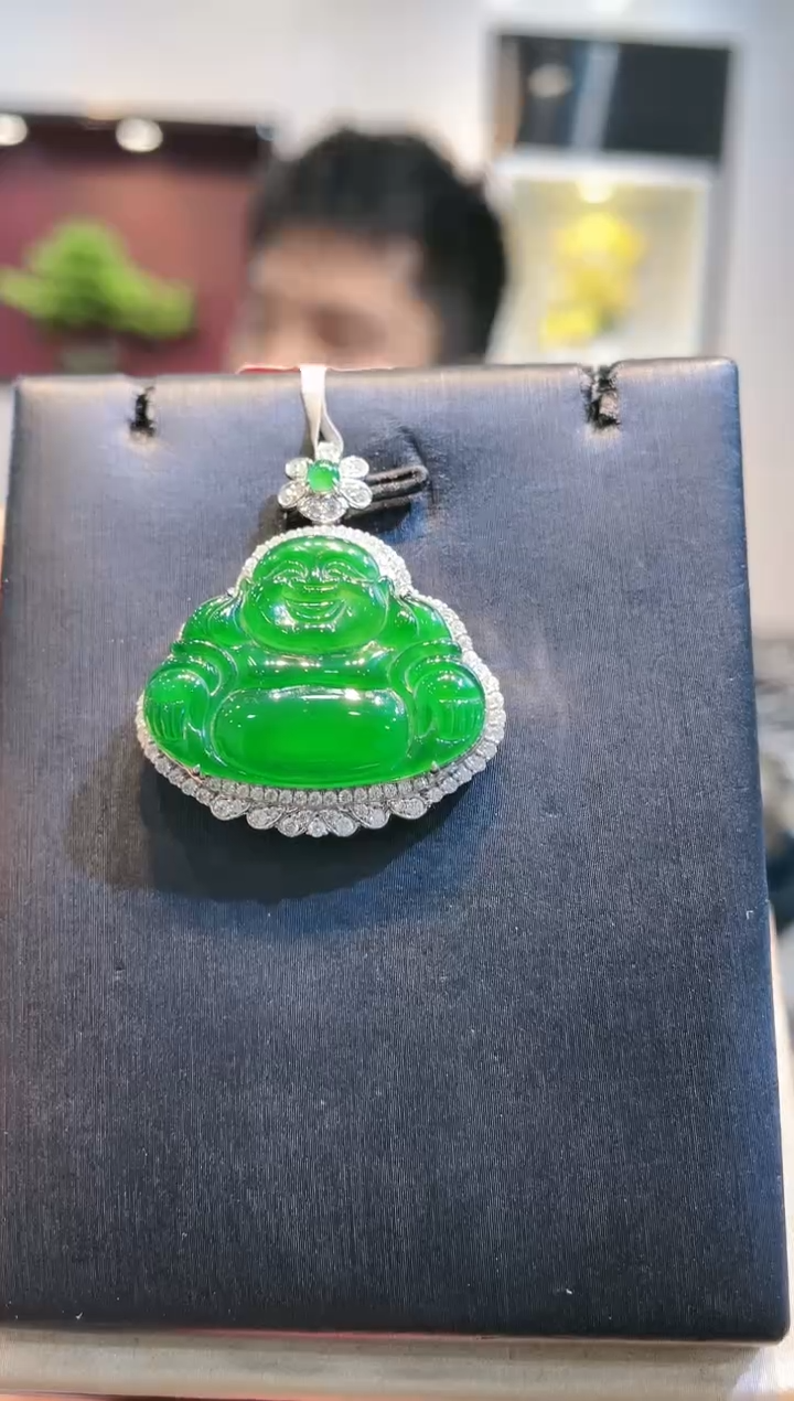 【闪购商品】翡翠颈饰18K金镶嵌A28天然A货翡翠吊坠