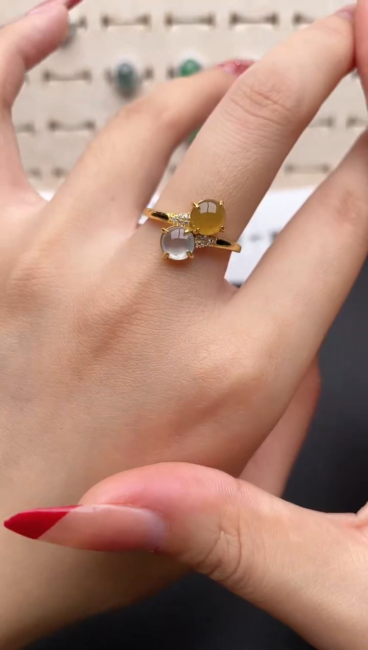 【闪购商品】翡翠戒指银S925镶嵌一物一证一礼盒