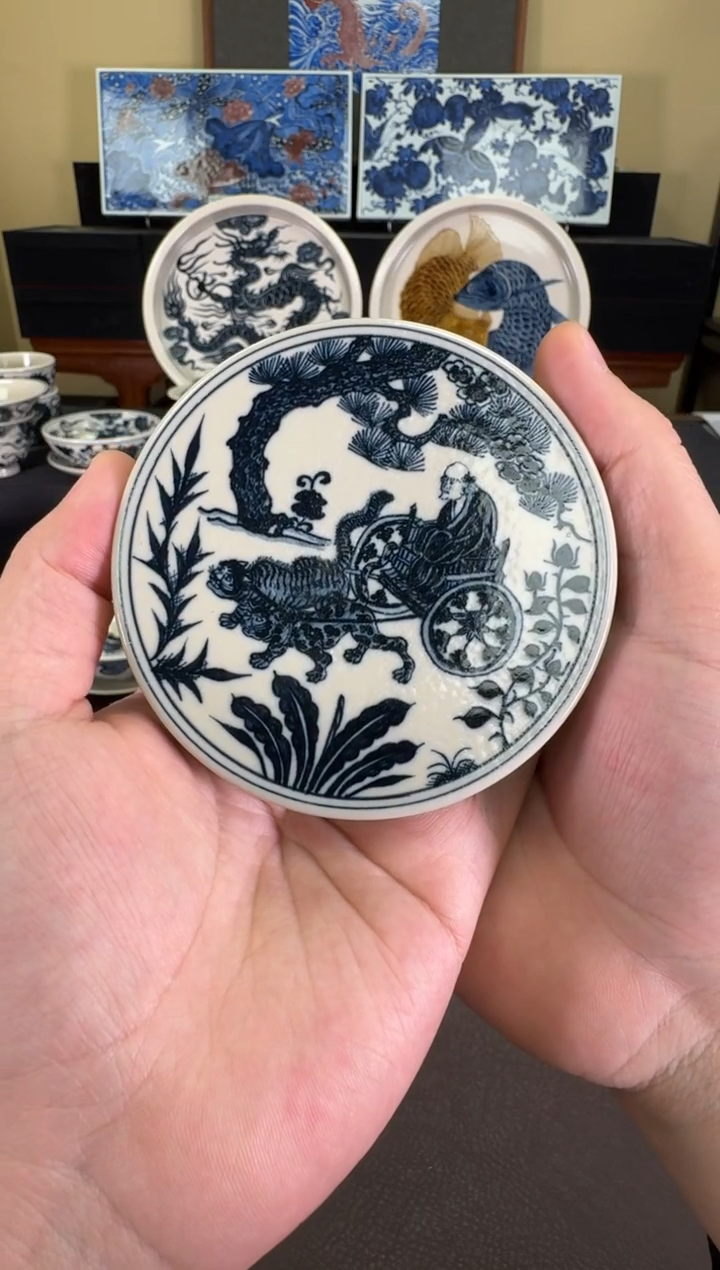 【闪购商品】二号釉鬼谷子纹盖置