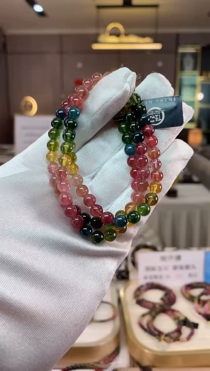 【闪购商品】碧玺三圈手串6mm+未镶嵌（多样性发一条）xion