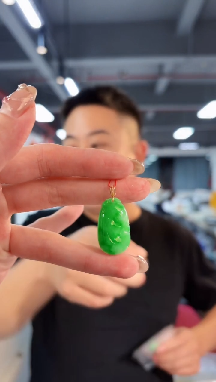 【闪购商品】翡翠颈饰18K金镶嵌缅料A货/支持复检/一件