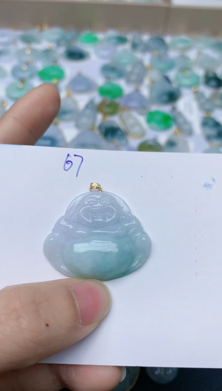 【闪购商品】翡翠颈饰18K金镶嵌天然翡翠A货    67