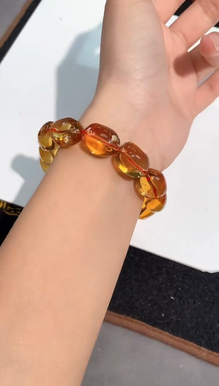 【闪购商品】黄晶手链未镶嵌13号巴西黄水晶糖豆单圈