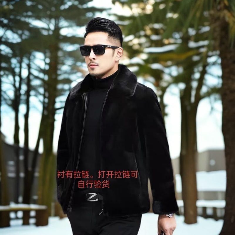 [翻领】2025款大海工厂男士夹克冬季时尚加厚保暖修身