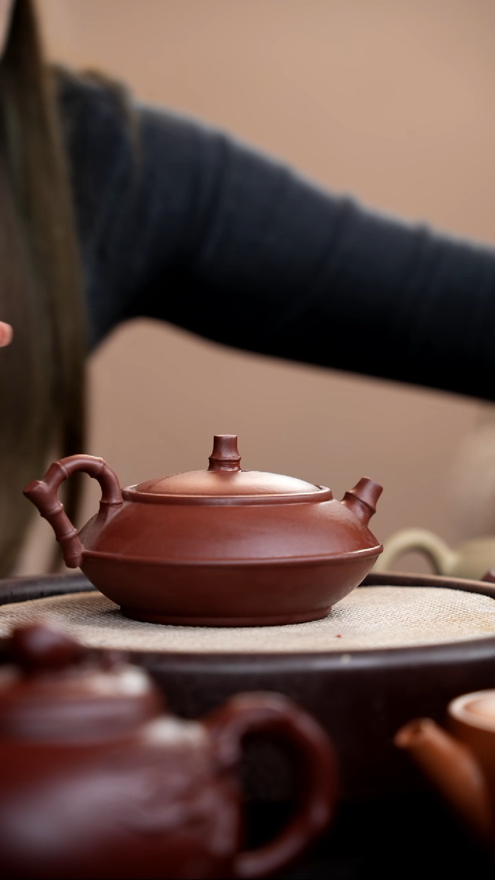 【闪购商品】紫砂茶壶底槽清竹节合欢