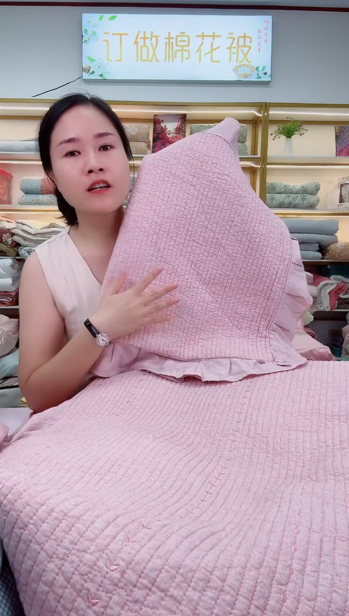 棉麻床盖三件套      