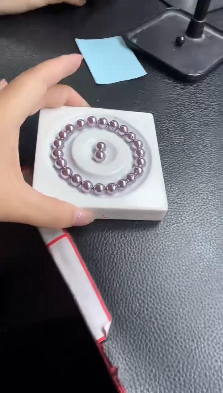 未镶嵌拼合珍珠（马贝珠）散珠B767 紫贝珠8mm30个9.9元