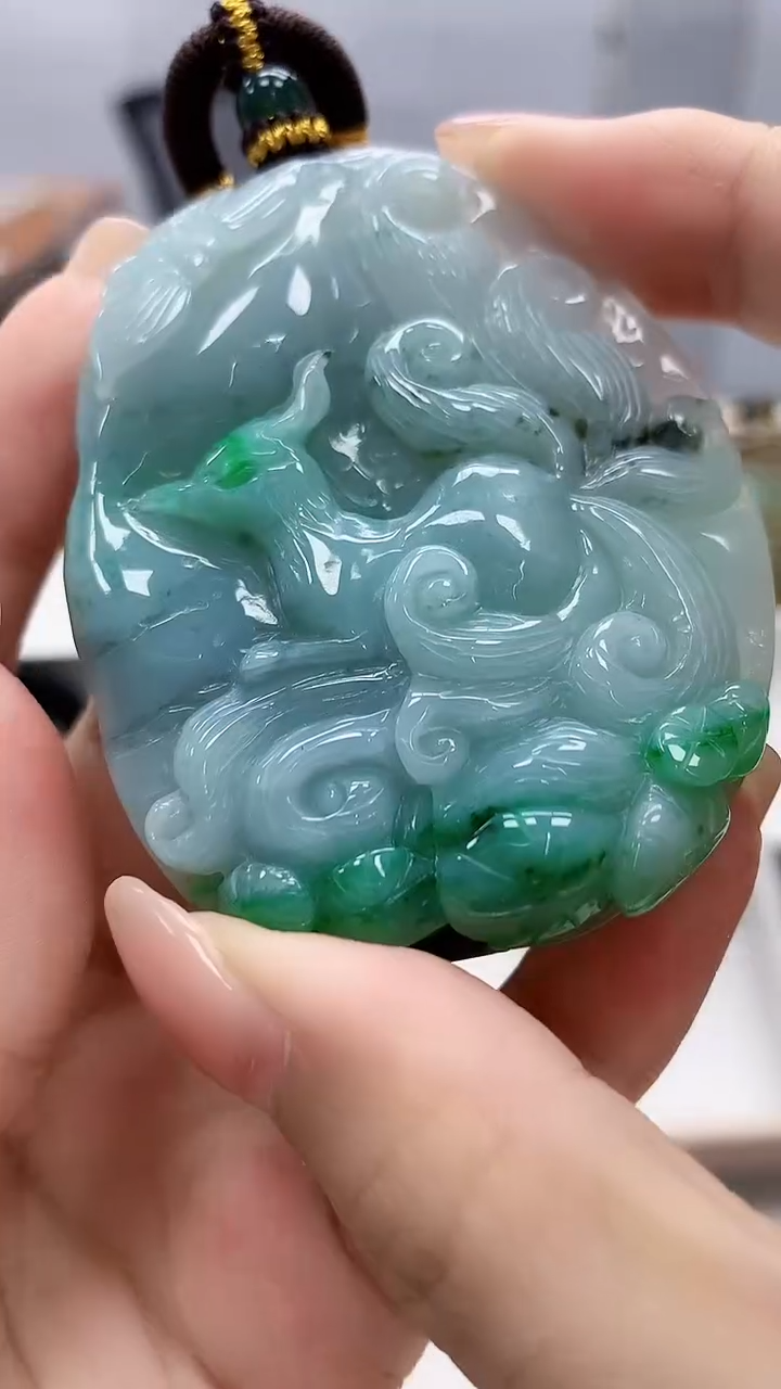 定制翡翠未镶嵌5060xx-毛货挂件63