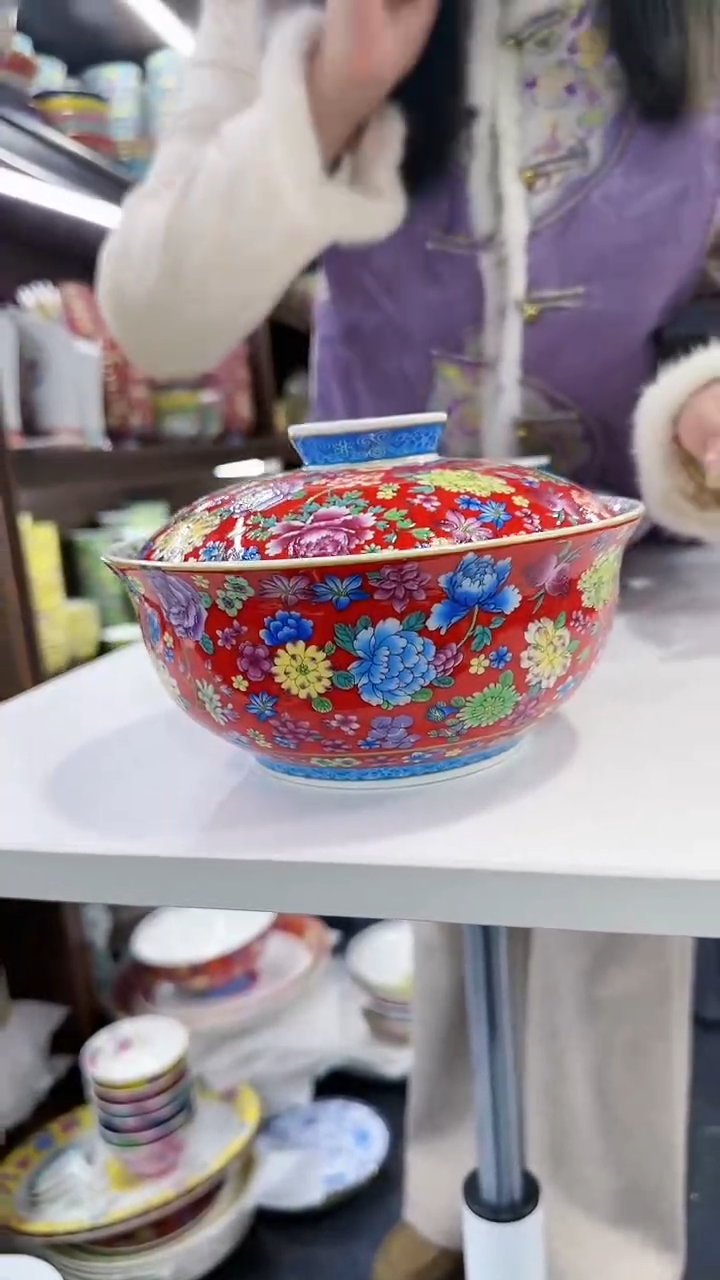 【闪购商品】瓷片7英寸【盖碗】1个景德镇陶瓷