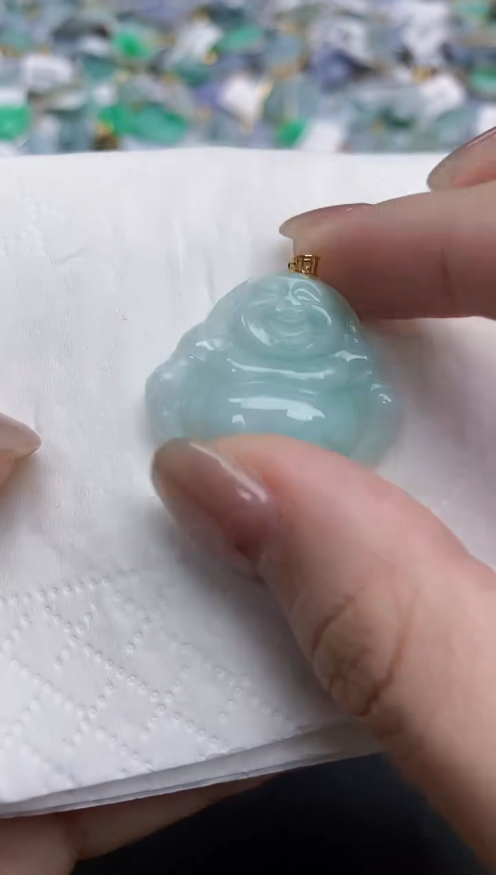 【闪购商品】翡翠颈饰18K金镶嵌天然缅甸翡翠A货