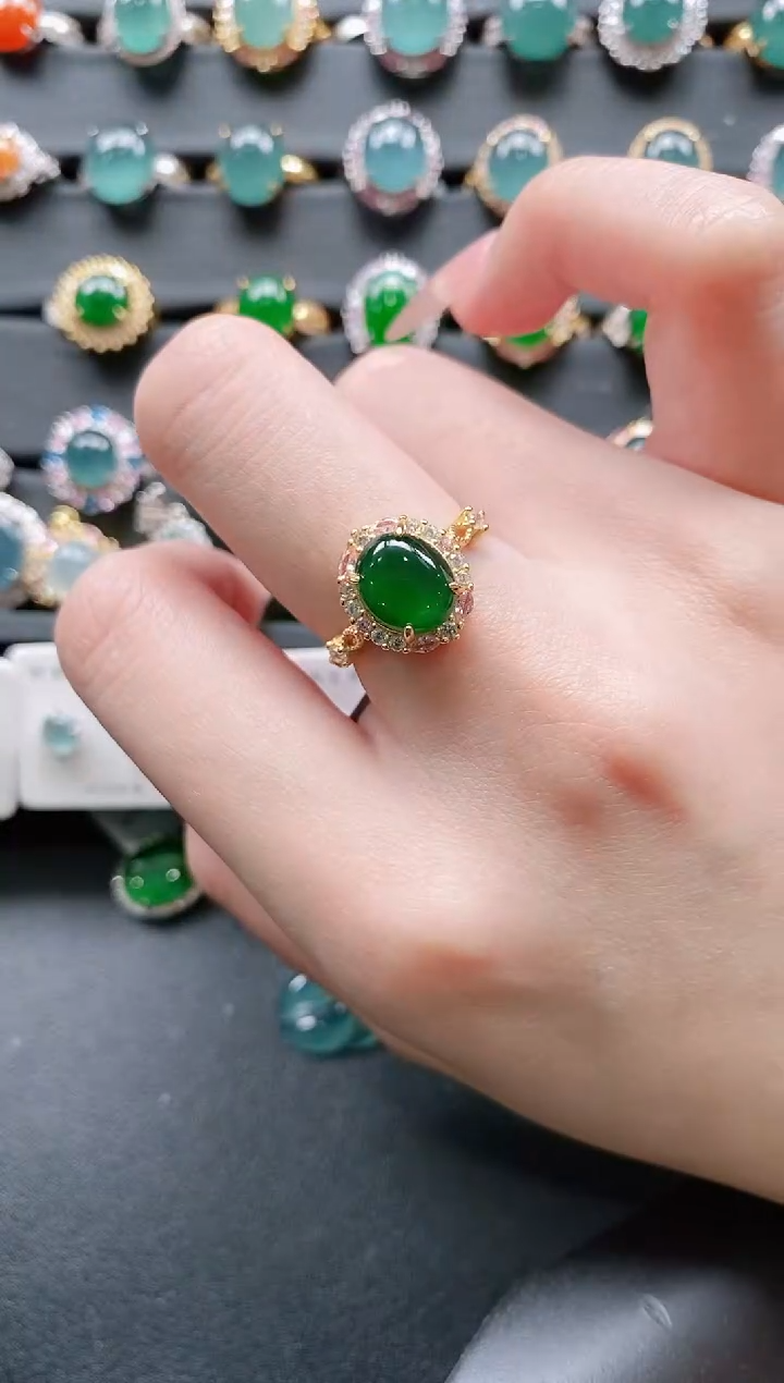 【闪购商品】翡翠戒指银S925镶嵌11111111