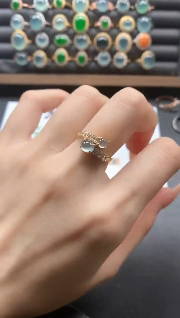 银S925镶嵌戒指翡翠51151