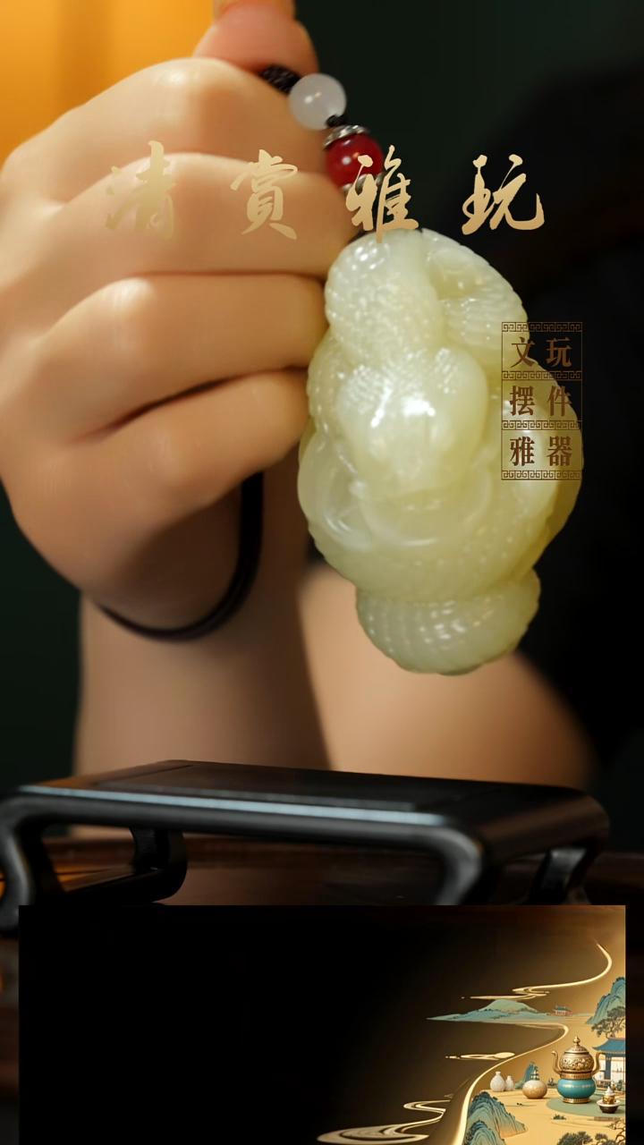 玉《腰缠万贯》手把件摆件