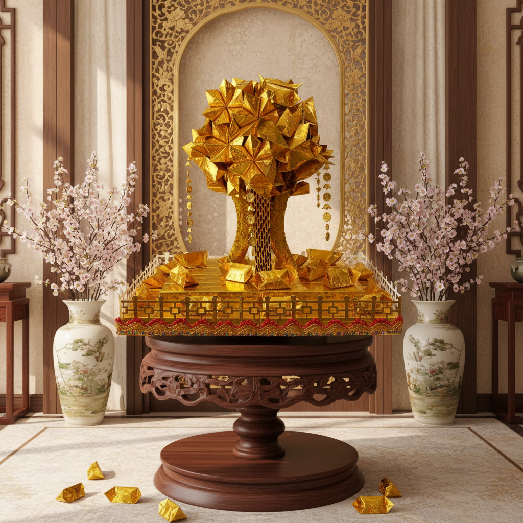 手工折纸摇钱树半成品材料包带教程适合DIY （不含工具）