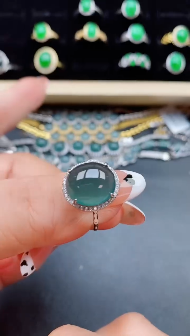 【闪购商品】翡翠戒指银S925镶嵌321321
