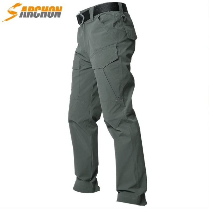 烈锋夏季弹力速干裤户外裤多口袋工装裤