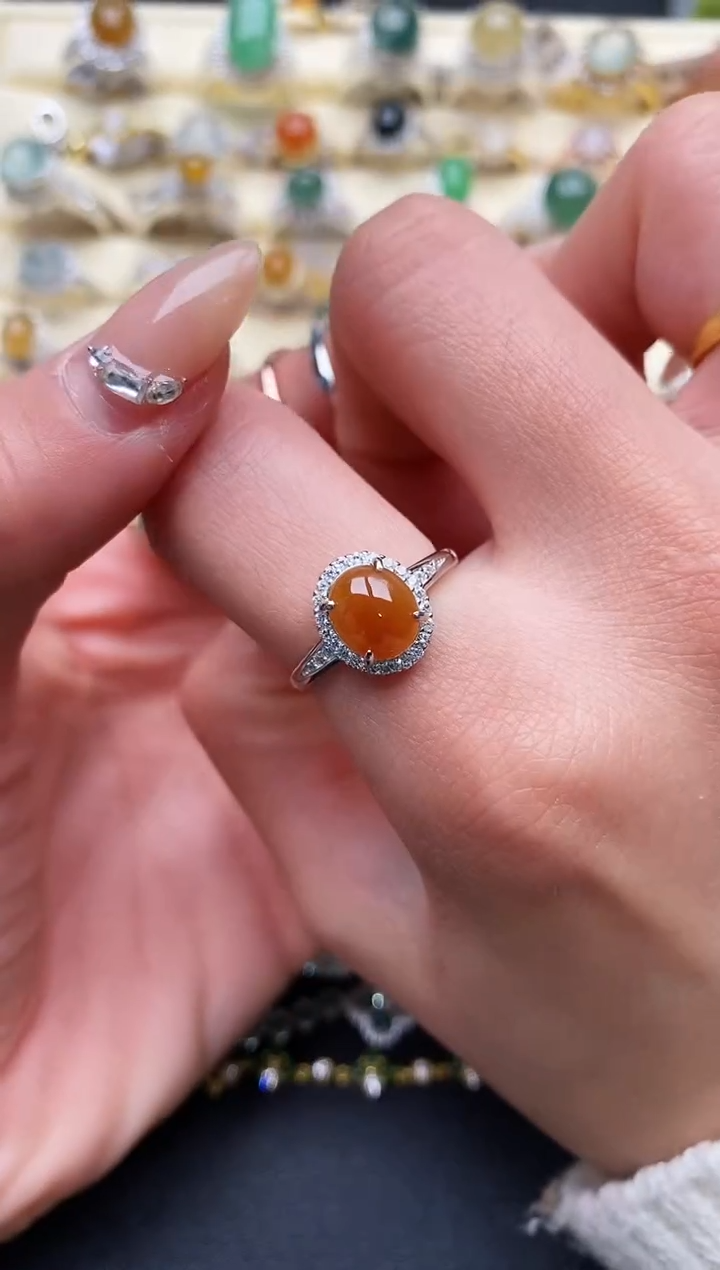 【闪购商品】翡翠戒指银S925镶嵌3333333+10