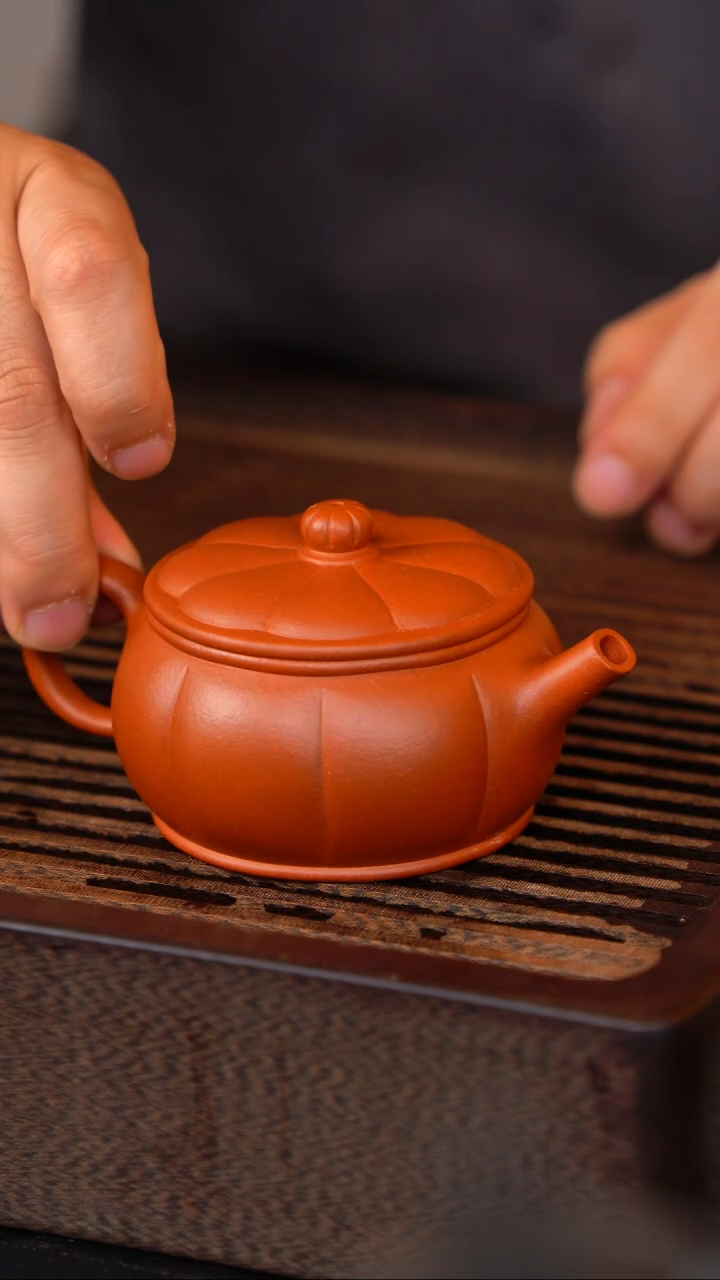 茶壶紫砂大红泥菊蕾