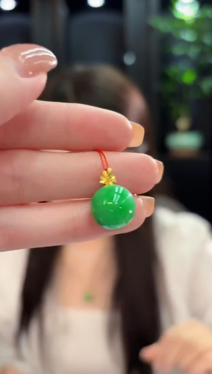 吊坠(不含链)18K金镶嵌翡翠 缅甸A货/支持复检/一件