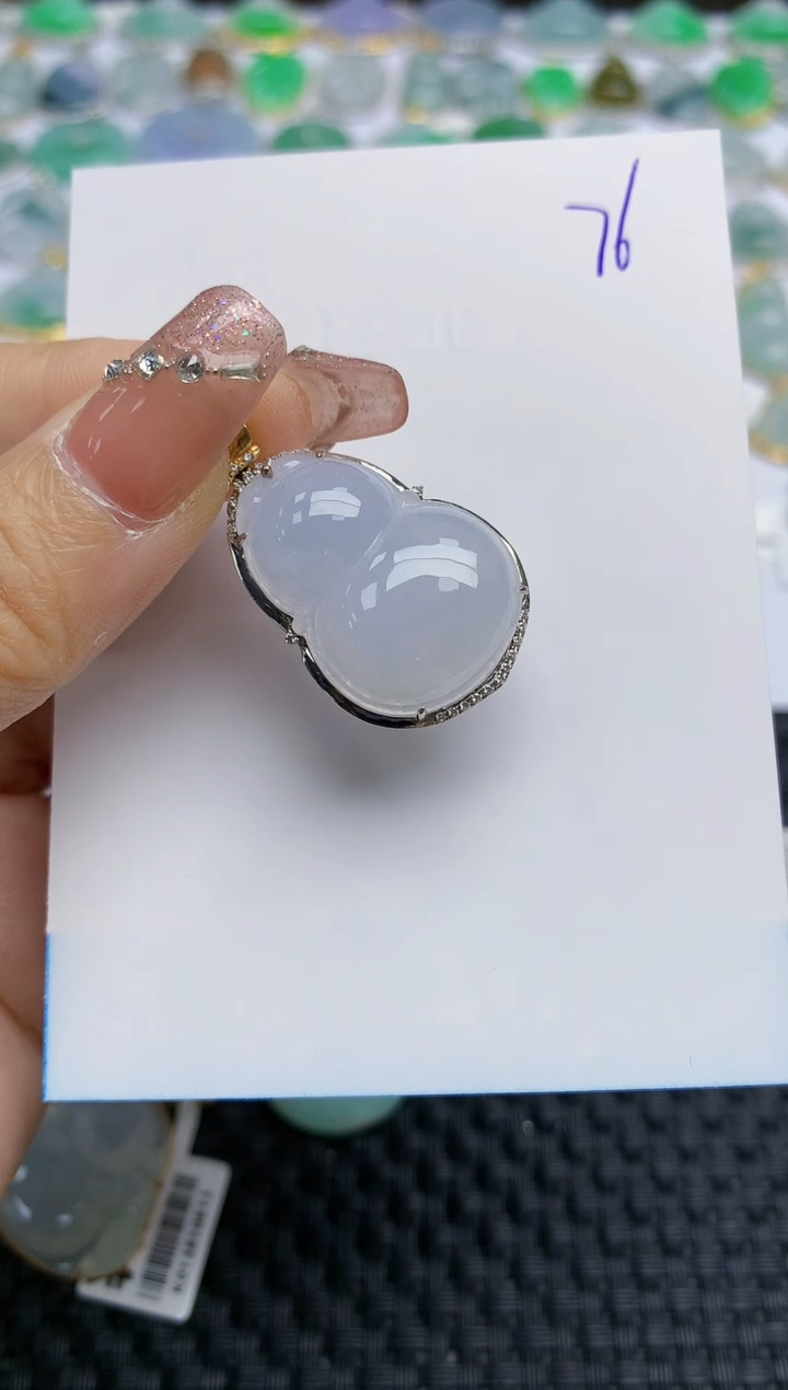 【闪购商品】翡翠颈饰18K金镶嵌天然A货翡翠 76