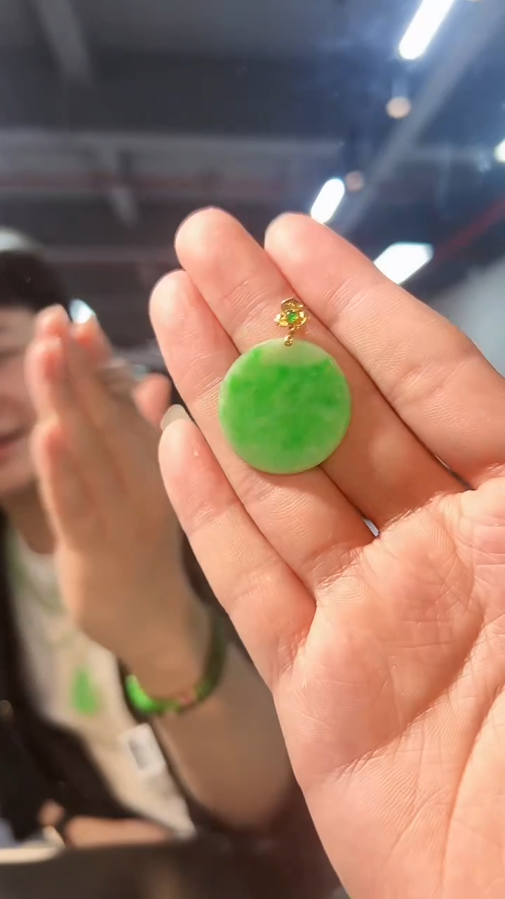 【闪购商品】翡翠颈饰18K金镶嵌缅料A货/支持复检/一件