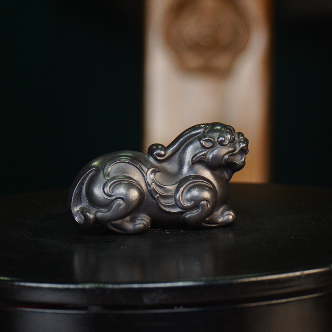 黑貔貅 宜兴紫砂茶宠摆件来泳