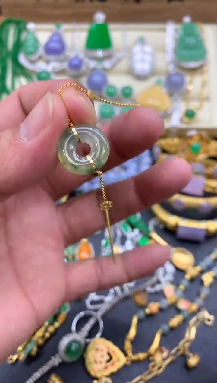 18K金镶嵌手链翡翠238-中国好珍宝