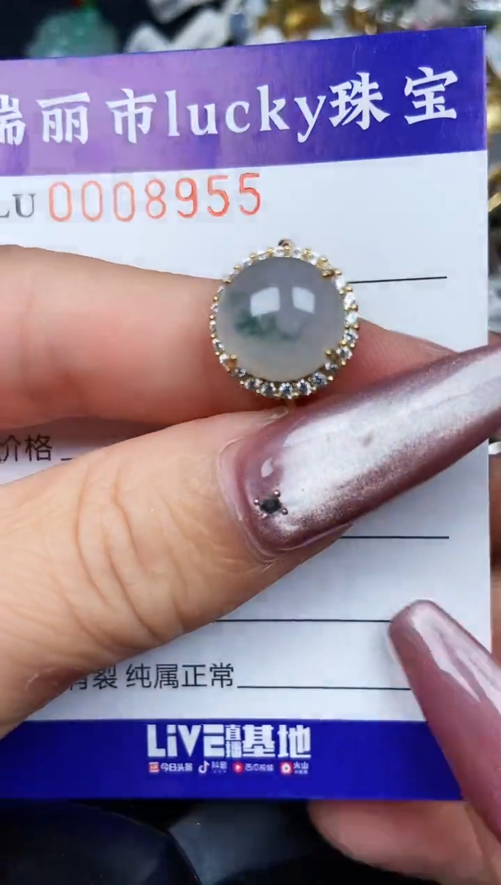 翡翠银S925镶嵌颈饰8955