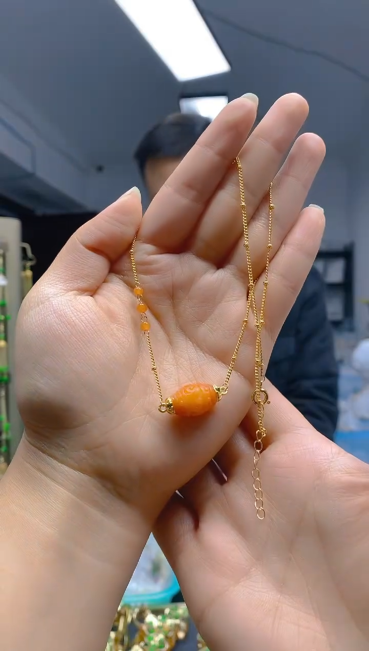 【闪购商品】翡翠耳饰合金0288翡翠锁骨链