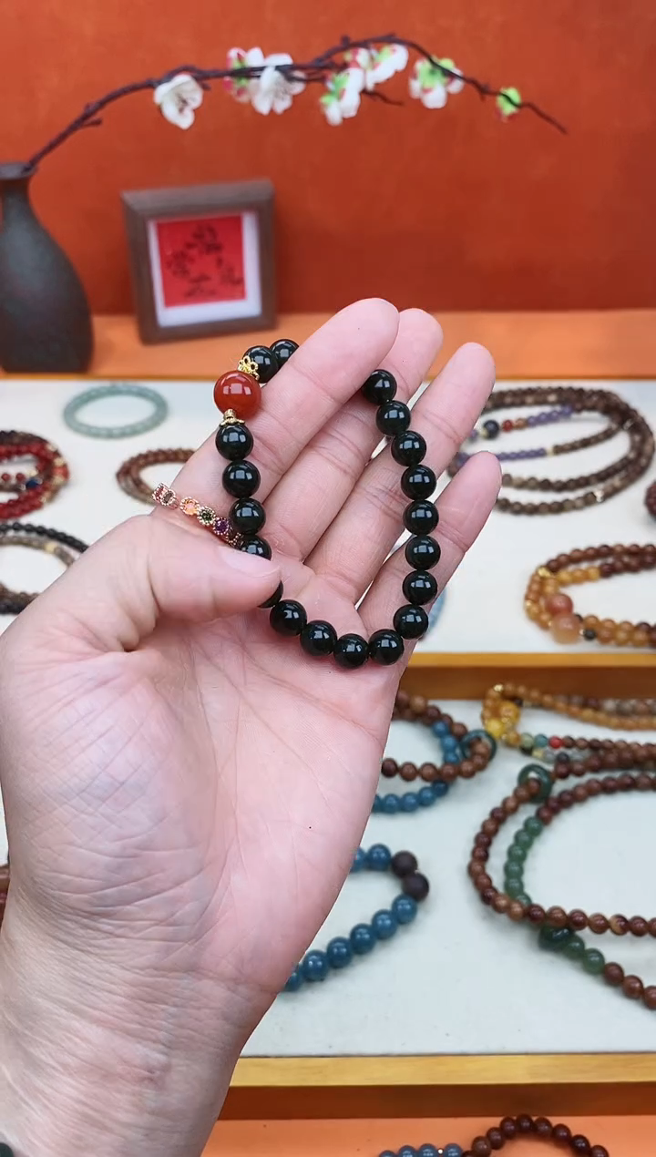 【闪购商品】和田玉手链未镶嵌08菠菜绿单圈