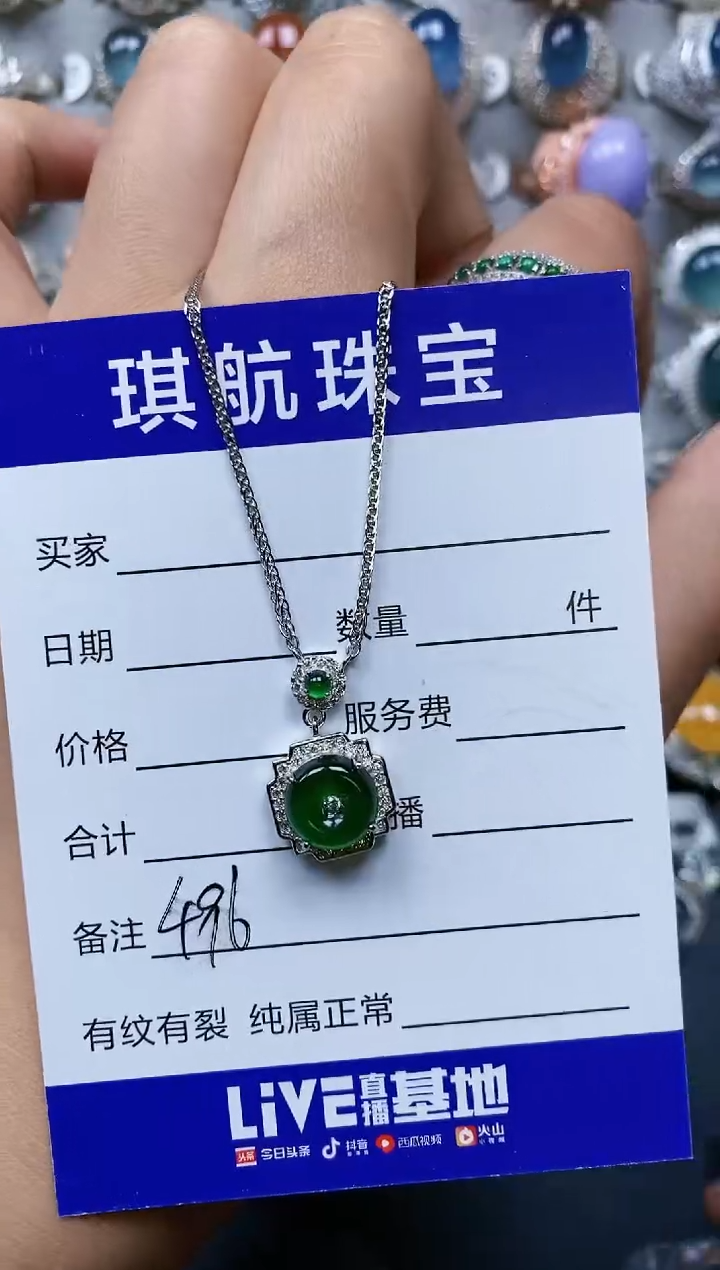 【闪购商品】翡翠颈饰银S925镶嵌0496