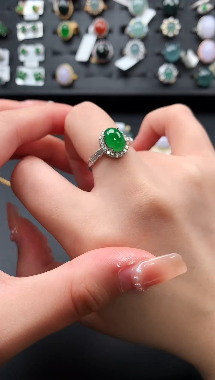 【闪购商品】翡翠戒指银S925镶嵌5214142