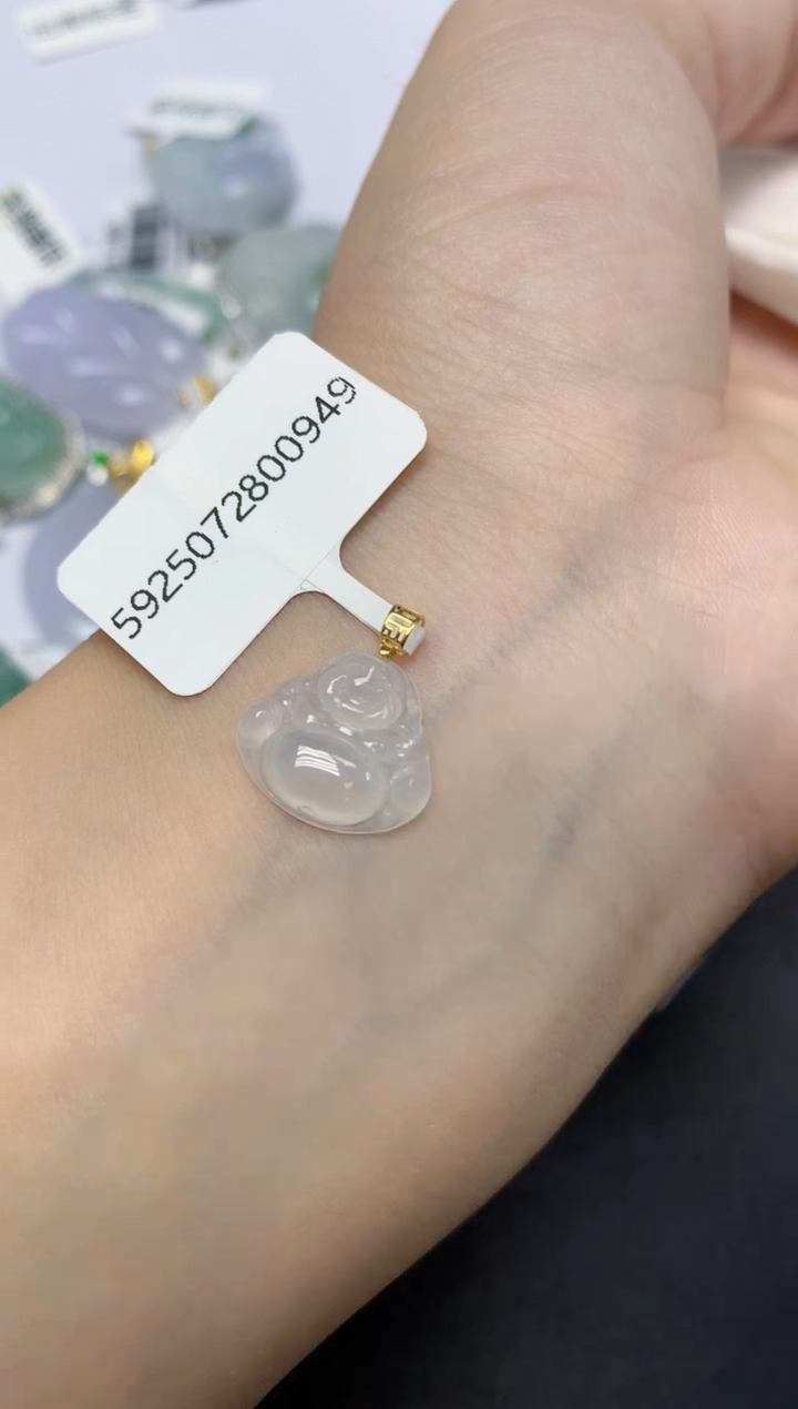 翡翠18K金镶嵌颈饰天然缅甸翡翠A货百元以上9元证书费自理