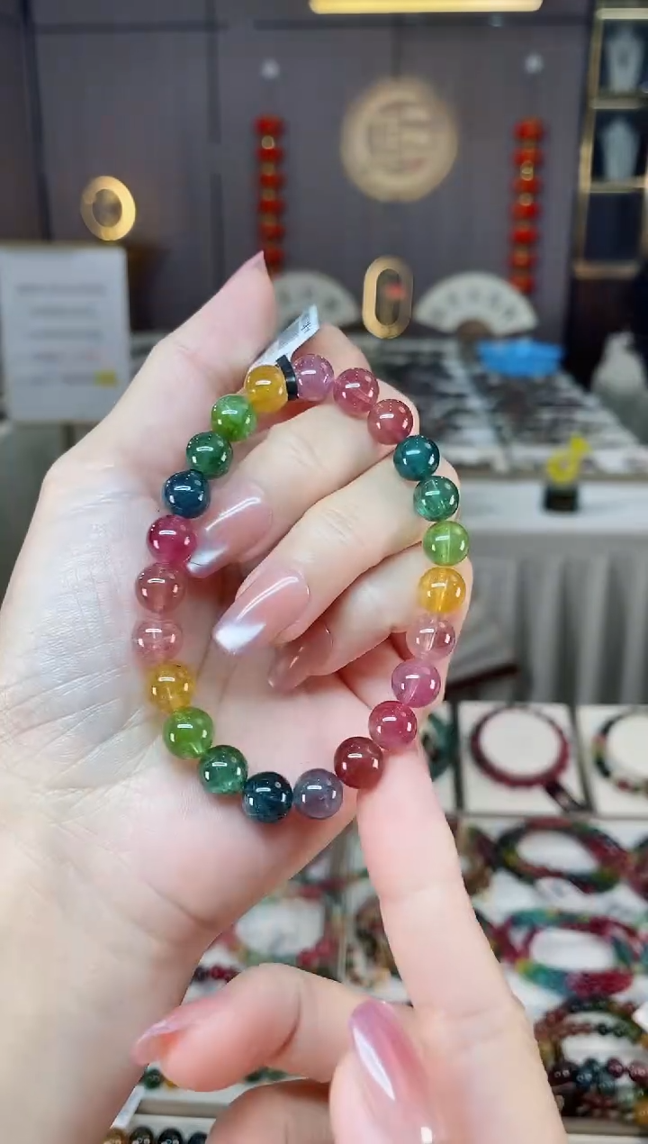 未镶嵌老矿碧玺单圈手串8mm+碧玺hon多样性发货一条