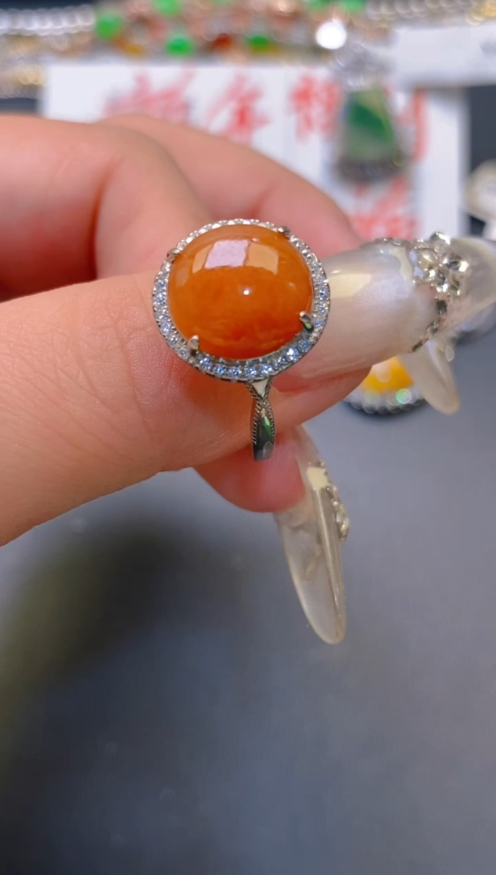 【闪购商品】翡翠耳饰银S925镶嵌天然A货翡翠1