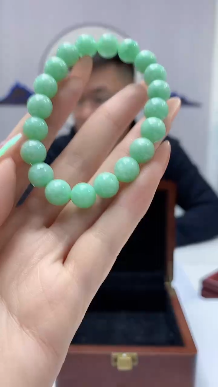 【闪购商品】定制翡翠未镶嵌5152DD-毛货手串87