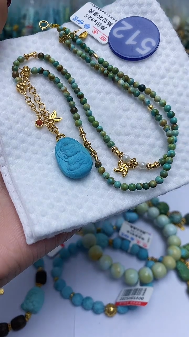 【闪购商品】绿松石项链银S925镶嵌512