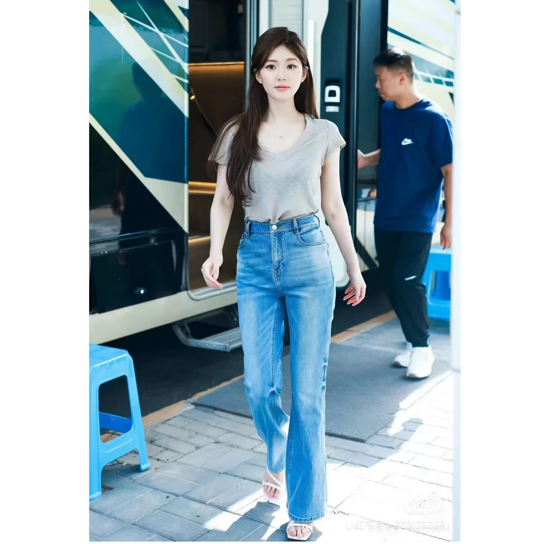 【流光风】IRO Night【明星同款】法式老钱风正肩V领短袖亚麻T恤上衣