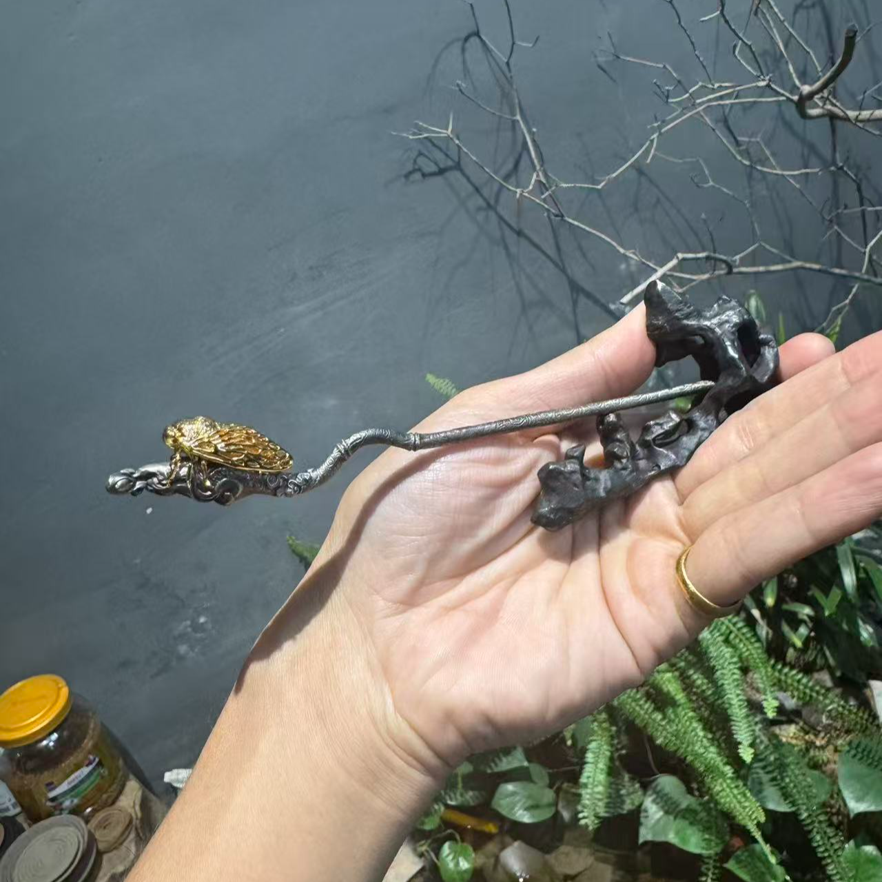 境秋 一鸣惊人铜材质茶针