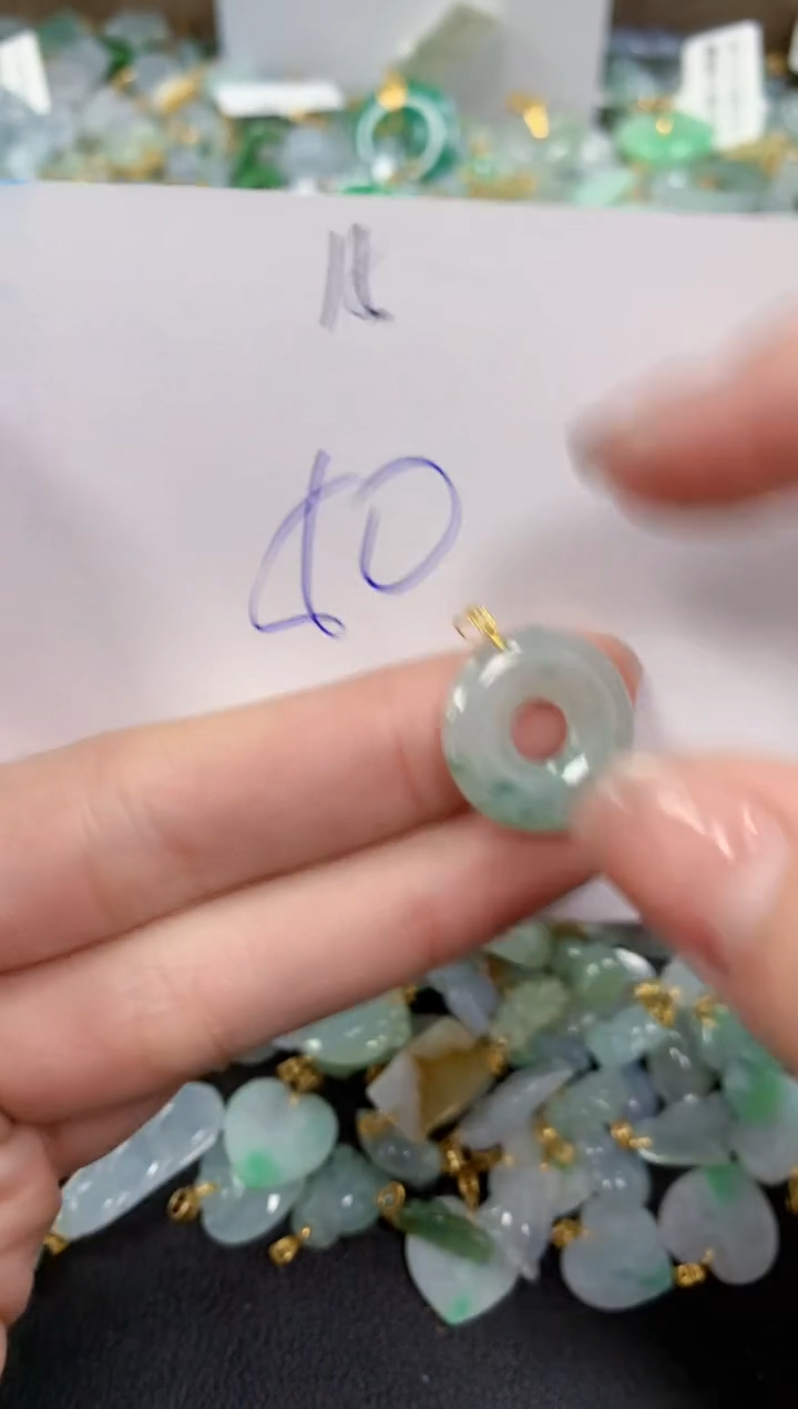 【闪购商品】翡翠颈饰18K金镶嵌 天然翡翠A货