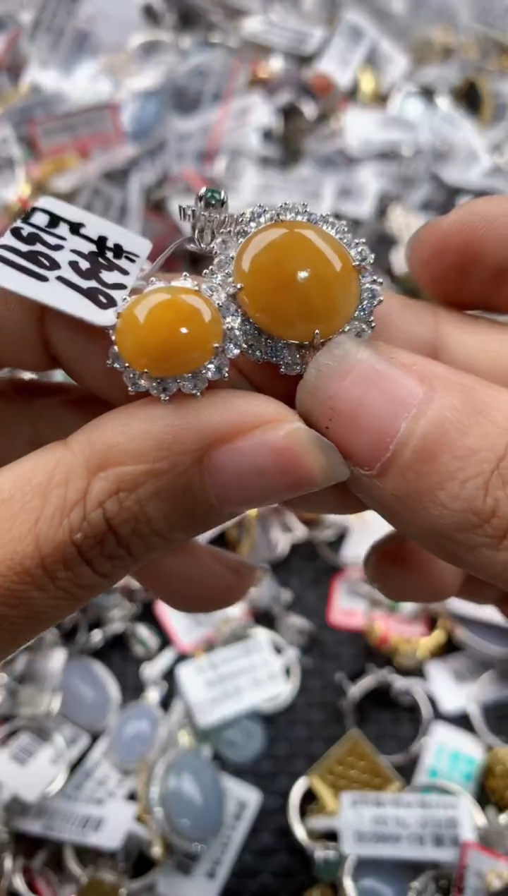 银S925镶嵌戒指翡翠141414---9