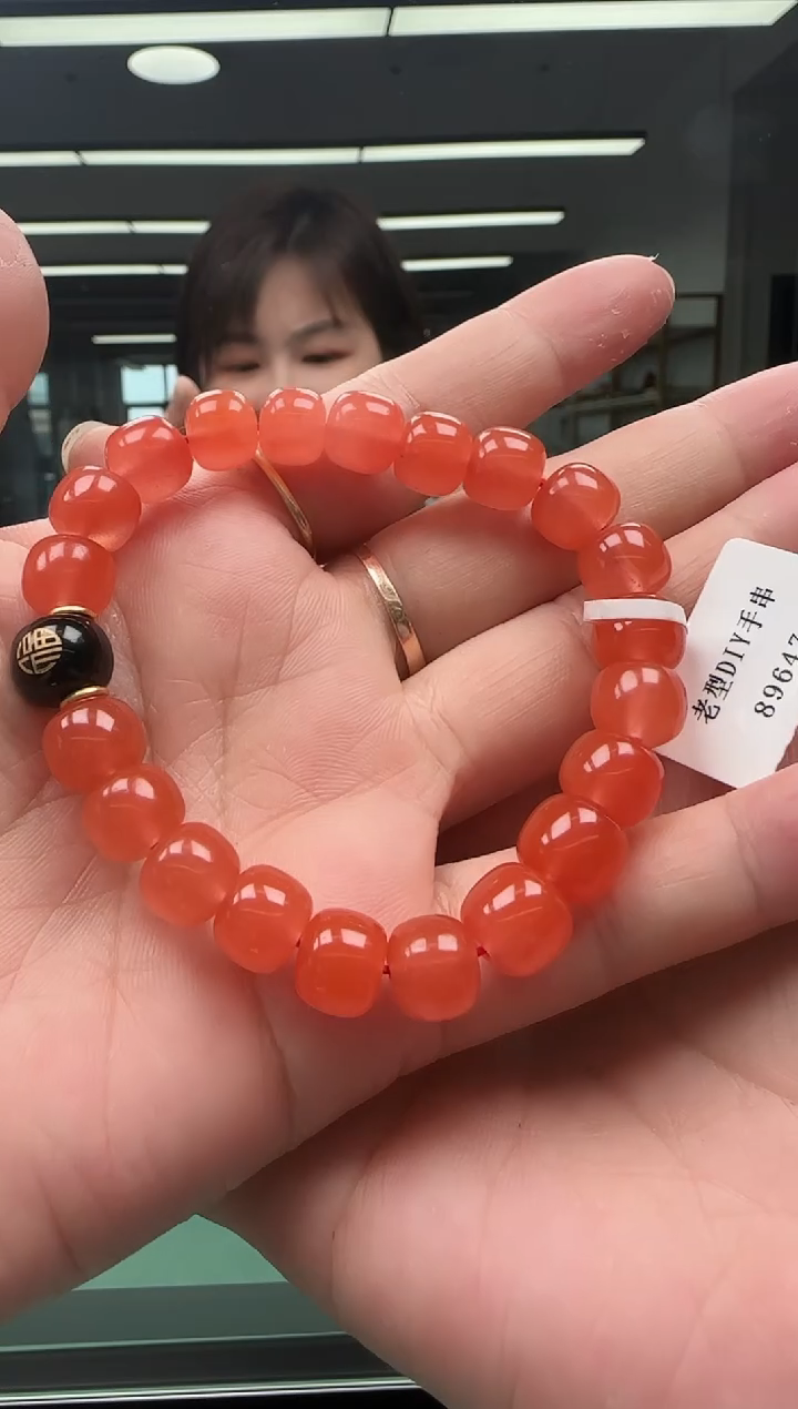 南红玛瑙9mm未镶嵌冷水河老型单圈