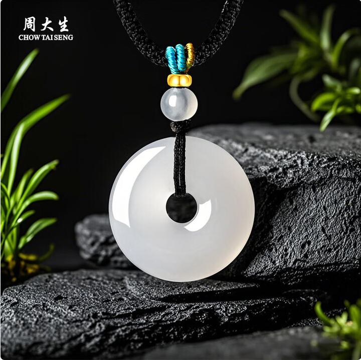 Chow Tai Seng/周大生玉髓平安扣吊坠 大气百搭 显气质送礼（小版）