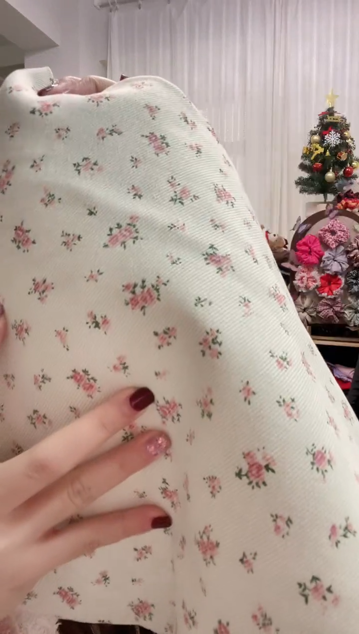 麻1米 杏色小碎花纱卡麻棉