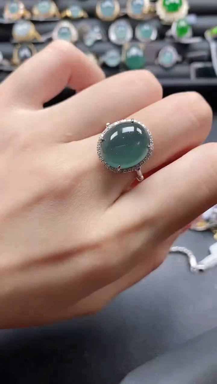 【闪购商品】翡翠戒指银S925镶嵌1111