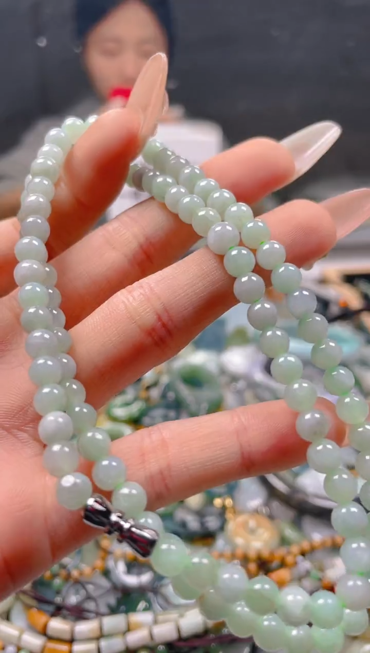 【闪购商品】翡翠颈饰未镶嵌5-6MM/B/翡翠A货一图一物