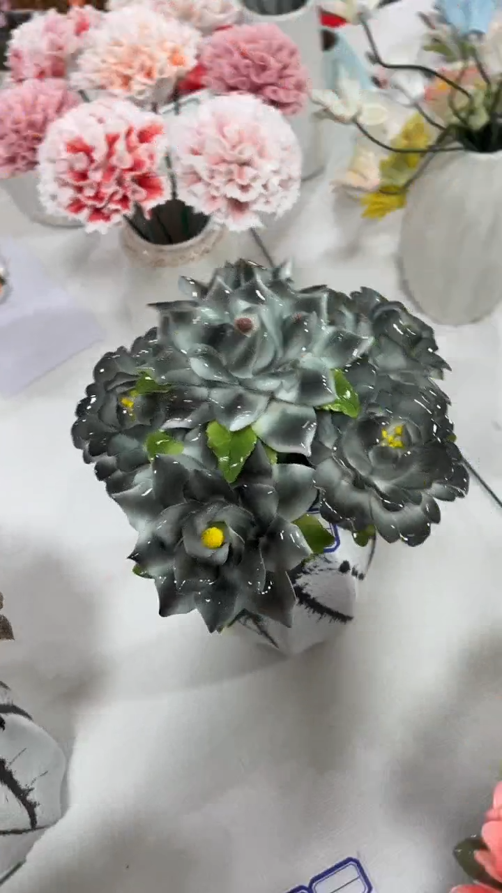 【闪购商品】陶瓷非遗陶瓷花-花跟盆