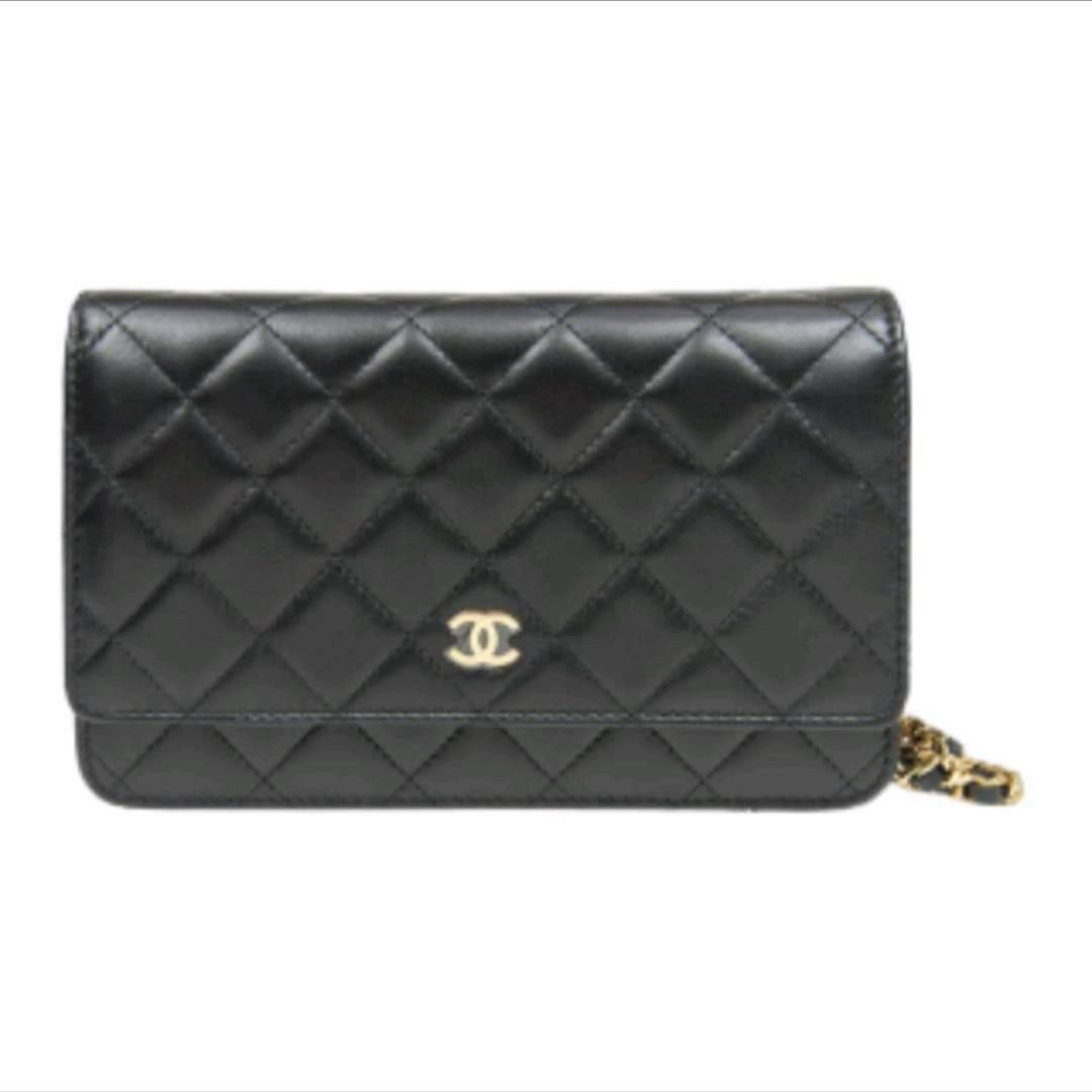 99新 Chanel/香奈儿 羊皮woc链条包黑金