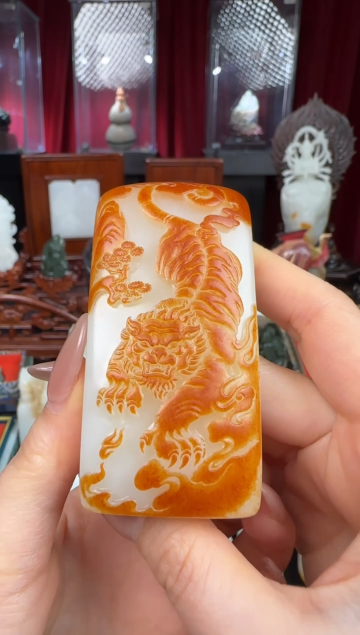未镶嵌和田玉把件W*下山虎