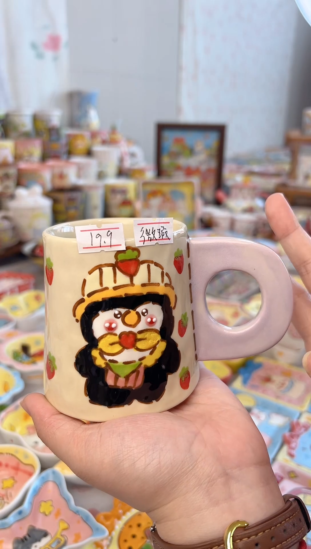 摆件陶景德镇陶瓷手绘微瑕